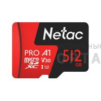 Карта памяти MicroSDXC 512 Гб Netac P500 Extreme Pro  Class 10 UHS-I A1 V30 (100 Mb/s) без адаптера