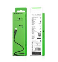 Кабель USB to Lightning Borofone BX16 Easy, 1.0м, 2.4A, черный