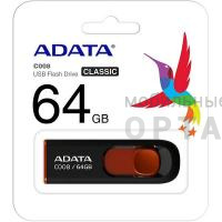 Флешка USB 64 Гб A-Data  C008  чёрный/красный
