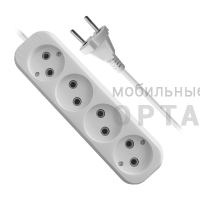 Удлинитель DEFENDER B240 4 гнезда, 5 метров, 10А/2200Вт, без заземления, ПВС 2х1,0мм, белый (1/40)